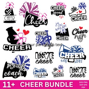 Cheer Svg Bundle, Cheerleading Svg, Cheer Svg, Cheer Team Svg, Cheer Squad Svg, Cheerleader Girl Svg, Cheer Mom Svg, Cut File Cricut