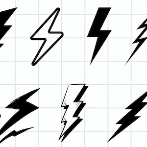 Lightning SVG Bundle, Thunder Svg, Lightning Bolt PNG Bundle, Flash Clipart, Lightning Bolt SVG Cut Files for Cricut , Electric Bolt