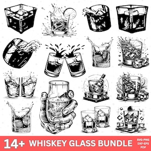 High Quality Whiskey SVG Bundle, Whiskey vector,  Whiskey Glass svg, Whiskey dxf, Whiskey png, Whiskey clipart, Glass of Alcohol svg