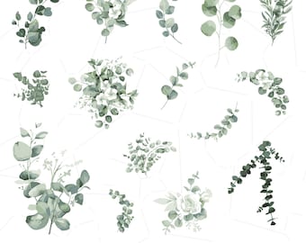Eucalyptus SVG Bundle, Hand Drawn Vector Greenery, Eucalyptus Clipart, Leaves, Eucalyptus Design, Commercial Use, Instant Download