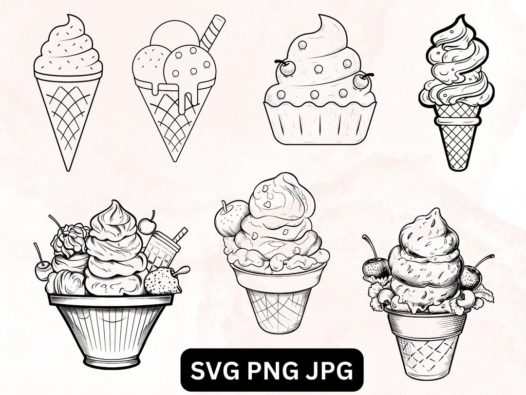 Ice Cream SVG, Sweet Ice Cream Cone Cut Files, Ice Cream Clipart ...