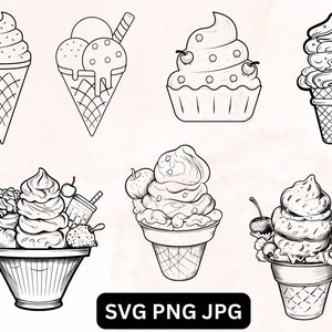 Eis SVG, süße Eiszapfen-Schnittdateien, Eis-Clipart, Sommer-Svg, Dessert-Svg, Eis-Silhouette Svg, PNG, Vektor