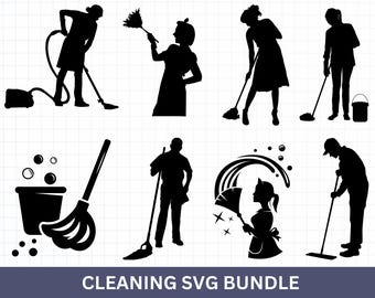 Pacchetto Svg di pulizia, file di pulizia della casa, servizio di pulizia Svg, file vettoriali, pulizia Png, clipart di pulizia, download istantaneo