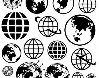 Globe svg Bundle, Globe Clipart, World Globe Vector, Planet  Decal, Globe Cut Files, Globe Silhouette, digital download