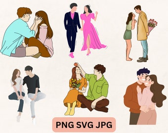Couple SVG Bundle - Couple PNG Bundle - Couple Clipart - Couple SVG Cut Files For Cricut - Couple Silhouette - Couples Svg- Wedding Svg