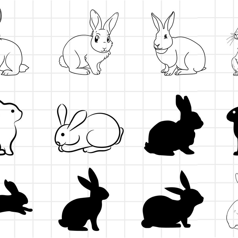 Rabbit Svg - Etsy
