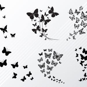 Flying butterflies svg bundle | Butterfly swarm svg cut file | png, cricut, clipart | Butterfly silhouette | Cut files| Flying butterfly svg