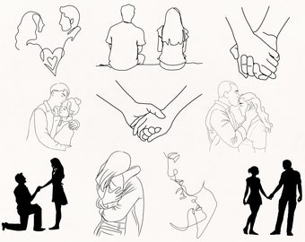 Silueta de pareja svg, Relación svg, Tomados de la mano SVG, Siluetas de pareja, Paquete svg de pareja, Silueta de amantes, Pareja de boda svg
