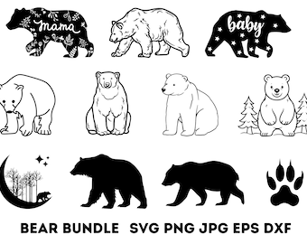 Paquete de oso Svg, Mamá oso, Oso mamá Svg, Mamá bebé oso Svg, Vida de mamá Svg, Día de la madre Svg, Archivos Svg de mamá, Refranes de mamá Svg, Imágenes prediseñadas de oso