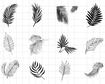 Palm Leaf SVG, Palm Leaves Svg, Hand Drawn Leaves Svg, Palm Leaf Cricut, Palm Leaf Bundle, Tropical Leaf Cut File, Tropical Leaves Clipart