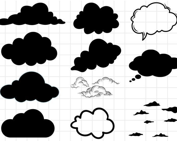 Cloud Svg Bundle, Clouds Svg, Clouds Clipart, Sky Svg, Cloud Svg Files ...