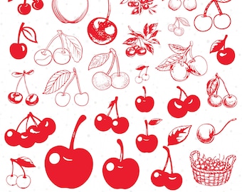 Cherry SVG Bundle, Cute Cherry Clipart, Bow Cherry Svg, Coquette Png, Cricut Cut Files, Checkered Cherry Jpg, Cherry PNG, Digital Download