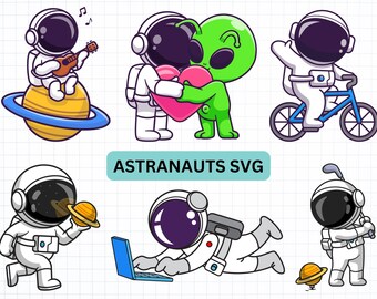 Astronauta Svg Png Bundle, Astronauta con cohete svg, niño astronauta svg, Universo Svg, Spaceman svg, Espacio SVG