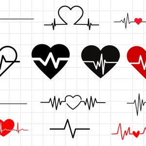 Heartbeat svg bundle, Heart beat svg, Heartbeat Clipart, Healthcare, Nurse SVG cut file cutting file Stethoscope Health Heart Cardiogram