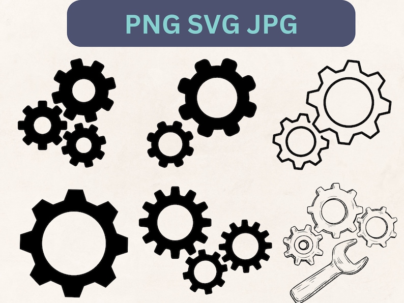 Gears SVG Bundle, Gears Dxf, Gears Png, Gears Clipart, Gears SVG Cut ...