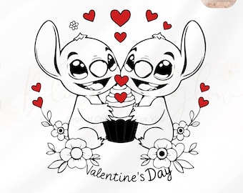 Dibujos animados de San Valentín SVG, Pareja de San Valentín Png, Personaje de dibujos animados de San Valentín Svg, Diseño de camiseta del día de San Valentín, archivo de corte svg, Descarga digital