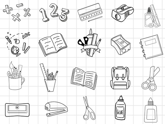 Back To School Supplies SVG Bundle, School Supplies SVG Bundle, School Supplies svg, Pencils svg, Sharpner svg, Books, Cut File Cricut