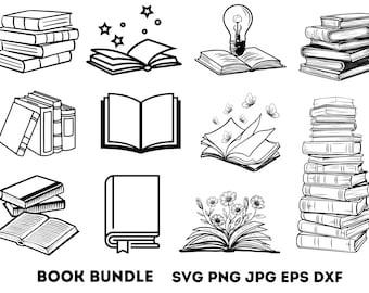 Boekenliefhebber SVG-bundel, boek Svg, lezing SVG-bundel, bibliotheek Svg, school Svg, Open Book worm svg, BOEKEN Svg-bestanden knippen voor Cricut,