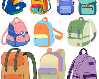 School rugzak Svg bundel, School rugzak silhouet, boekentas Svg, Knapzak Svg, rugzak Svg, WANDELEN RUGZAK SVG,