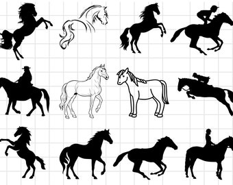 Horse SVG Bundle | Horse Silhouette | Horseshoe SVG | Horse Head Svg | Horse Vector | Horse Lover Svg | Horse Cut File| Animal Svg| Horse