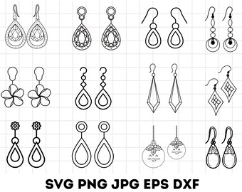Earrings Svg Bundle , Earring Template Svg, Glowforge Earrings, Earring Cut Files, Wood Earring Svg, Laser Cut Earring, Instant Download