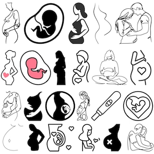 Pakiet SVG dla kobiet w ciąży, ciąża SVG, sylwetka kobiety w ciąży, dziecko SVG, ciąża SVG, pliki do cięcia, wektor, kobieta w ciąży Cricut