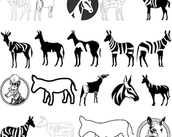 Okapi Svg Bundle, Okapi svg, Okapi Clipart, Okapi Files for cricut, Okapi Cut Files for silhouette, Okapi Dxf, Okapi Png, Eps, Dxf, Svg, JPG