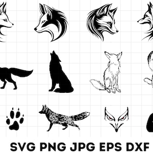 FOX SVG Bundle, Fox Clipart Bundle, Fox Silhouette, Fox Cut File, Fox Svg, Fox Cricut , Best and High quality Bundle , Digital download
