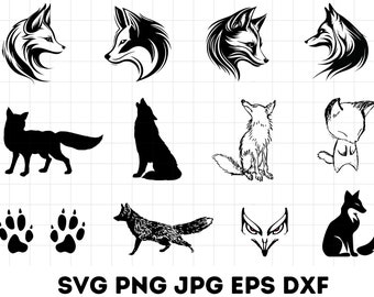 FOX SVG Bundle, Fox Clipart Bundle, Fox Silhouette, Fox Cut File, Fox Svg, Fox Cricut , Best and High quality Bundle , Digital download