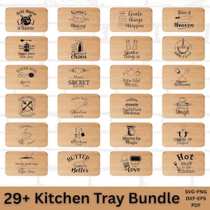 Kitchen Tray Svg Bundle, Cutting Board Svg, Plate svg, tray laser file board, Baking svg, mom kitchen svg cutting board laser png