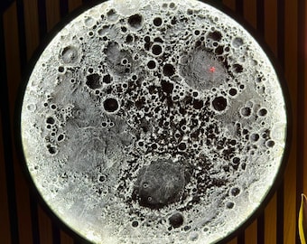 Moon Wall Lamp | 3D Printed Lunar Lamp | Moon Wall Light | Space Decor | Moon Light Wall Art | Ambient Night Light