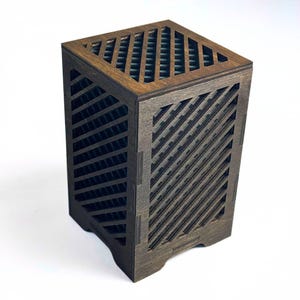 Handcrafted Wooden Lattice Lantern: Modern Accent Light