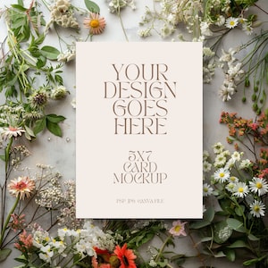 Mockup di carta 5x7, Invito a nozze, Baby Shower, Mockup di carta, Stilizzazione fotografia, PSD, JPG, File Canva, 300DPI, Boho