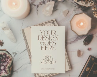 5x7 Card Mockup, Witchy Mockup, Wedding Invitation, Baby Shower, Paper Mockup, Stylize Photography, PSD, JPG, Canva File, 300DPI, boho card