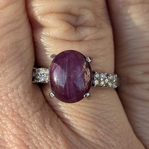 Star Ruby and Diamond Ring set in 18k white gold