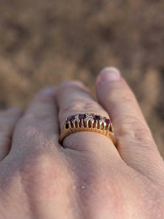 Stunningly restored 18k ruby and diamond ring - image 3