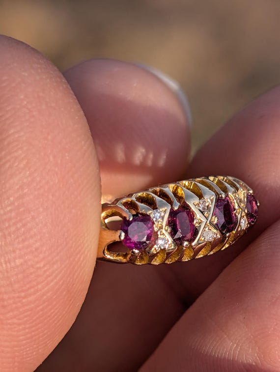Stunningly restored 18k ruby and diamond ring - image 6