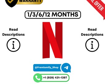Compte Netflix || Netflix Premium 3/3/6/12 mois || L'offre se termine bientôt