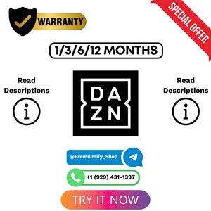 Dazn Account || Dazn Premium 1/3/6/12 Months || Offer Ends Soon