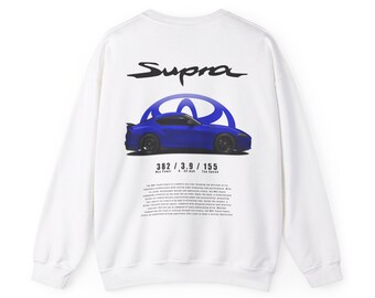 MK5 Supra Blue V2- Unisex Heavy Blend™ Crewneck Sweatshirt, Automotive Graphic Tee, Toyota, Supra, Car Shirt