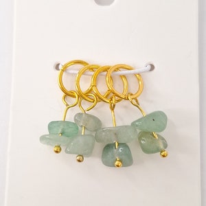 Green Aventurine Stitch Marker - pack of 4 - Cute Stitch Markers for Knitting or Crochet