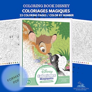 Coloring books, coloriages magiques, color by numbers, coloriages mysteries, coloring for adults, Disney Mystery color, STICH, Disney adult