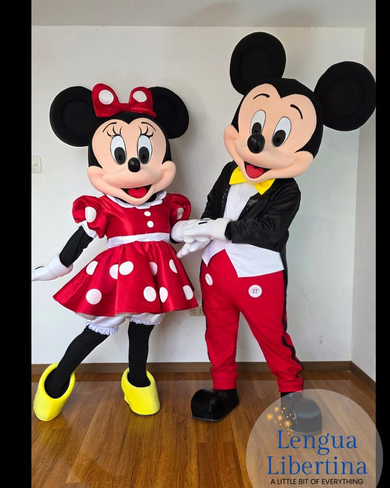 Mickey and Minnie Mascot Costume , Cosplay Mascot, Botarga, Minnie ...