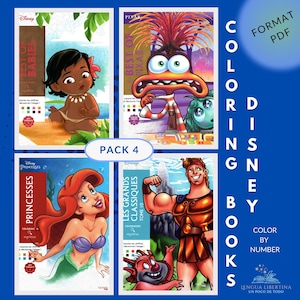 4 pack mystery Coloring books, coloring pages, color by numbers, coloring for adults, Disney coloring books, Coloriage Mysteres