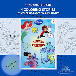 Disney Mystery coloring book, Coloring books, coloring pages, color by numbers, printable pdf, coloring for adults, book to color, STORIES