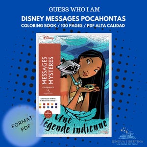 Disney Mystery coloring book, Coloring books, coloring pages, color by numbers, printable pdf, coloring for adults, book to color, Pocahonta