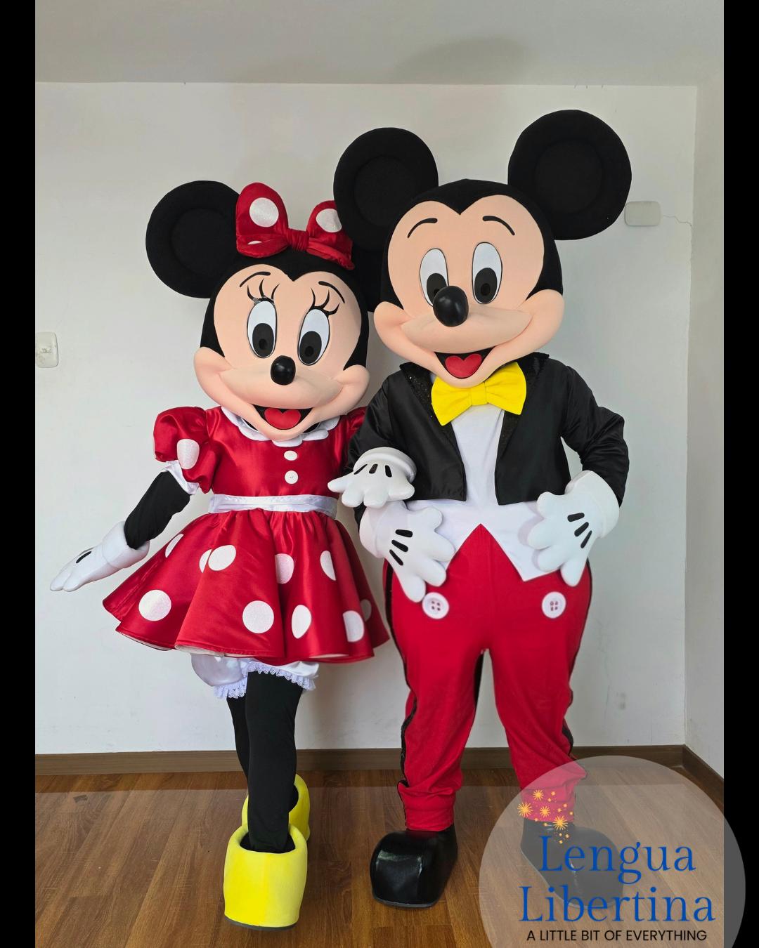 Mickey and Minnie Mascot Costume , Cosplay Mascot, Botarga, Minnie ...