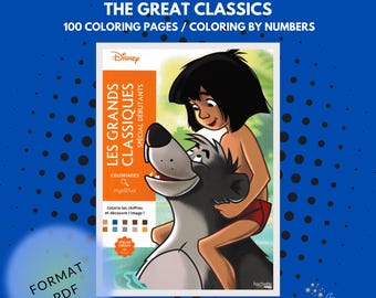 Coloriages Mystères, livres à colorier, page à colorier, coloriage numérique, livre de coloriage Disney, livre de coloriage PDF, plus de 100 pages, couleur par numéro