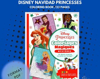 Coloriages Mysteres, coloring books, digital coloring, Disney Coloring Book, PDF Coloring Book, color by numbers, Princess Christmas