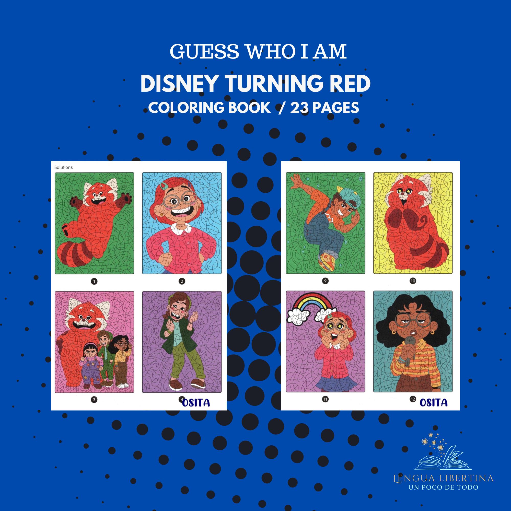 Turning Red, Turning Red Coloring Pages, Red Coloring Book, Color by ...